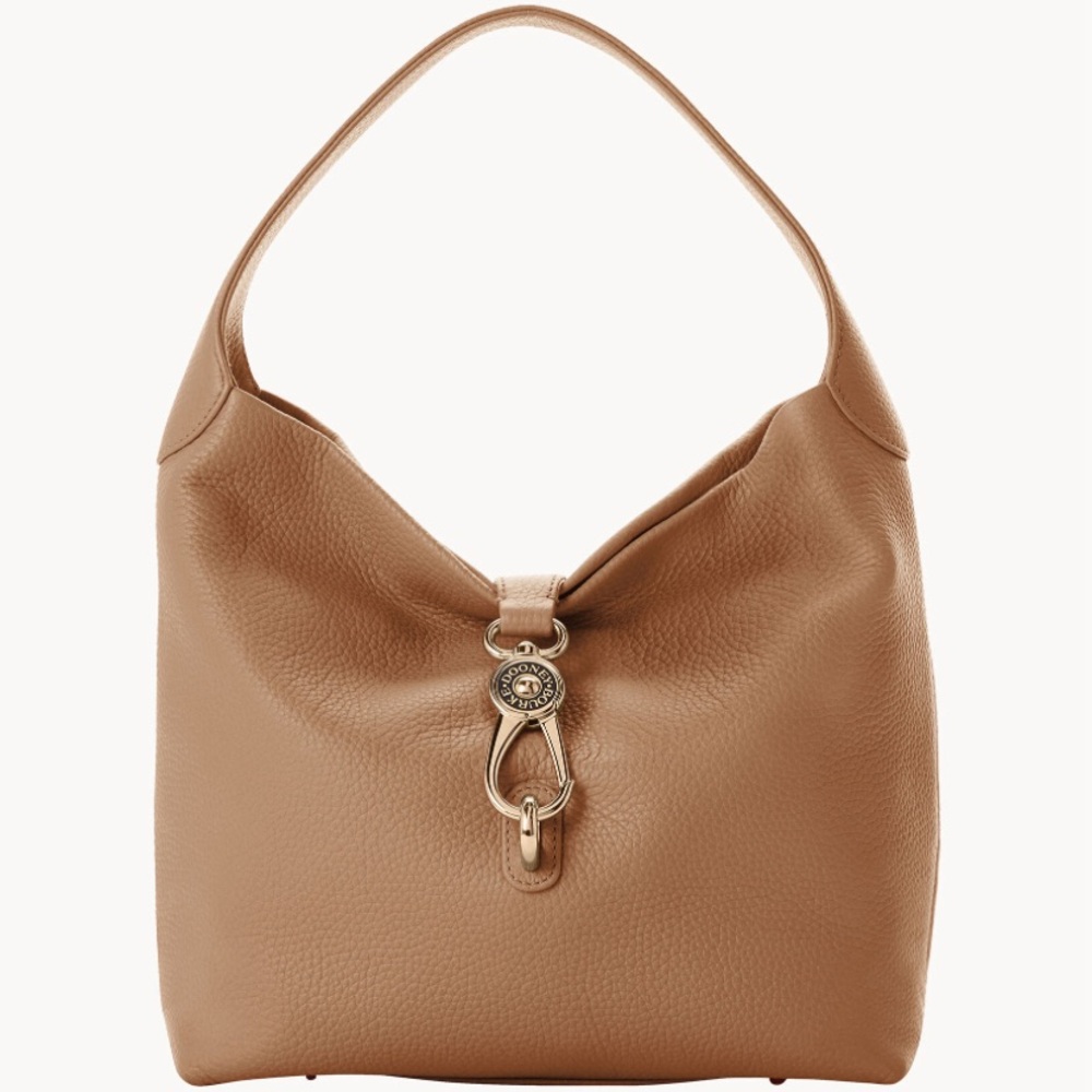 Dooney & Bourke Belvedere Leather Hobo with Logo Lock Sac with Keyring